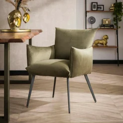 Eetkamerstoel Lobby - Velours Groen - Loft24.nl