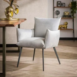 Eetkamerstoel Lobby - Velours Zilver - Loft24.nl