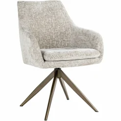 Eetkamerstoel Marlon Chenille kleur Pearl - Loft24.nl