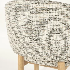 Eetkamerstoel Micha Geweven stof en eikenhout - Taupe - Loft24.nl