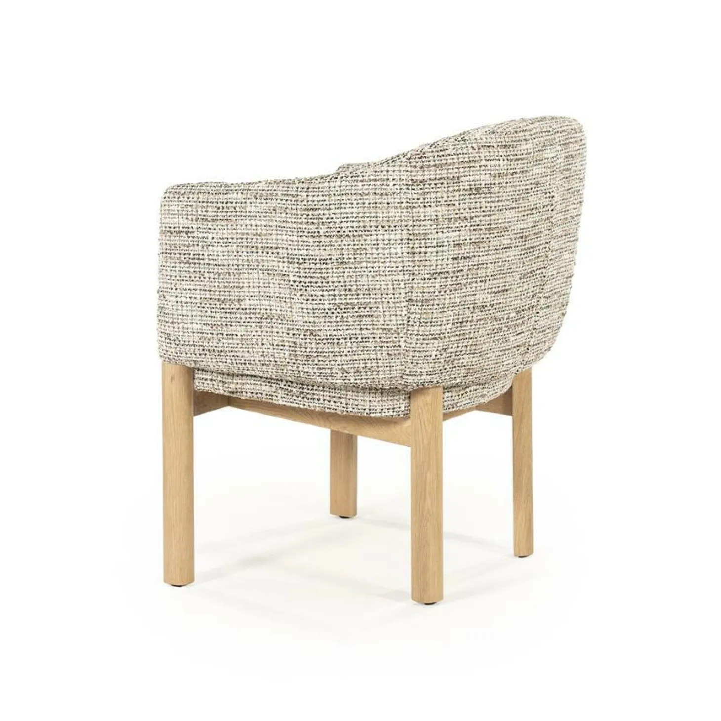 Eetkamerstoel Micha Geweven stof en eikenhout - Taupe - Loft24.nl