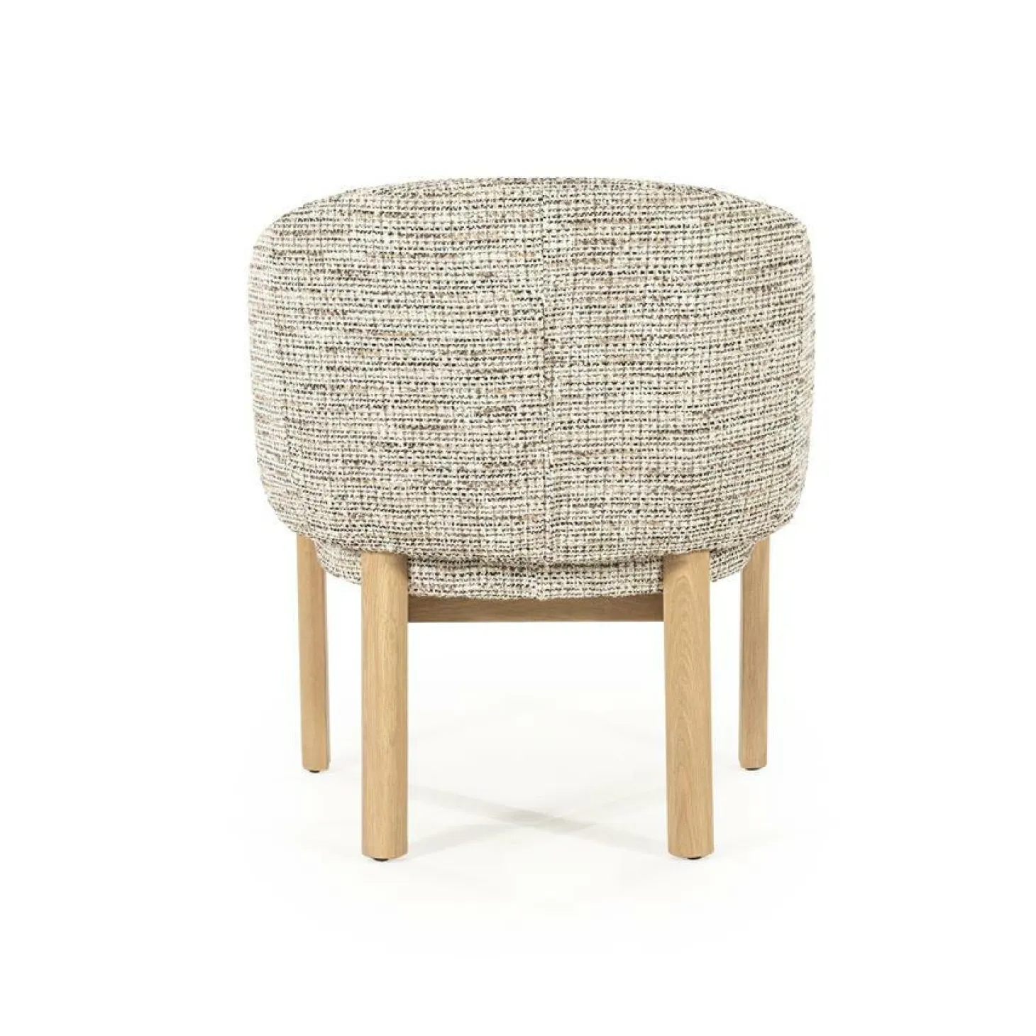 Eetkamerstoel Micha Geweven stof en eikenhout - Taupe - Loft24.nl