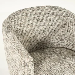 Eetkamerstoel Micha Geweven stof en eikenhout - Taupe - Loft24.nl