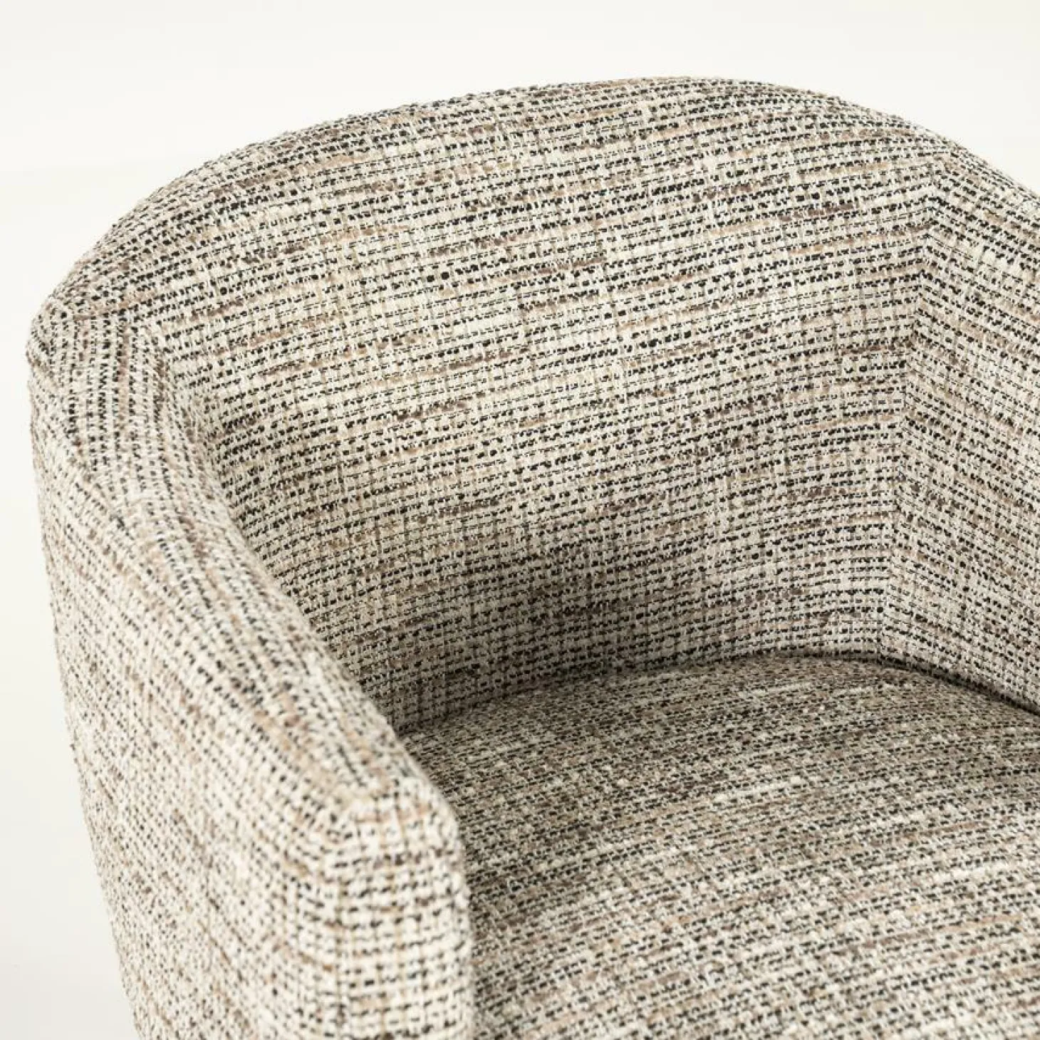 Eetkamerstoel Micha Geweven stof en eikenhout - Taupe - Loft24.nl