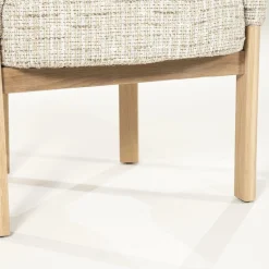 Eetkamerstoel Micha Geweven stof en eikenhout - Beige - Loft24.nl