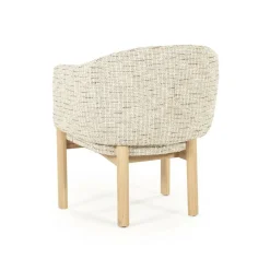 Eetkamerstoel Micha Geweven stof en eikenhout - Beige - Loft24.nl