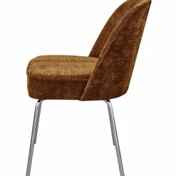 Eetkamerstoel Mount 3D Chenille met chrome poot - Middenbruin - Loft24.nl