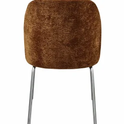 Eetkamerstoel Mount 3D Chenille met chrome poot - Middenbruin - Loft24.nl