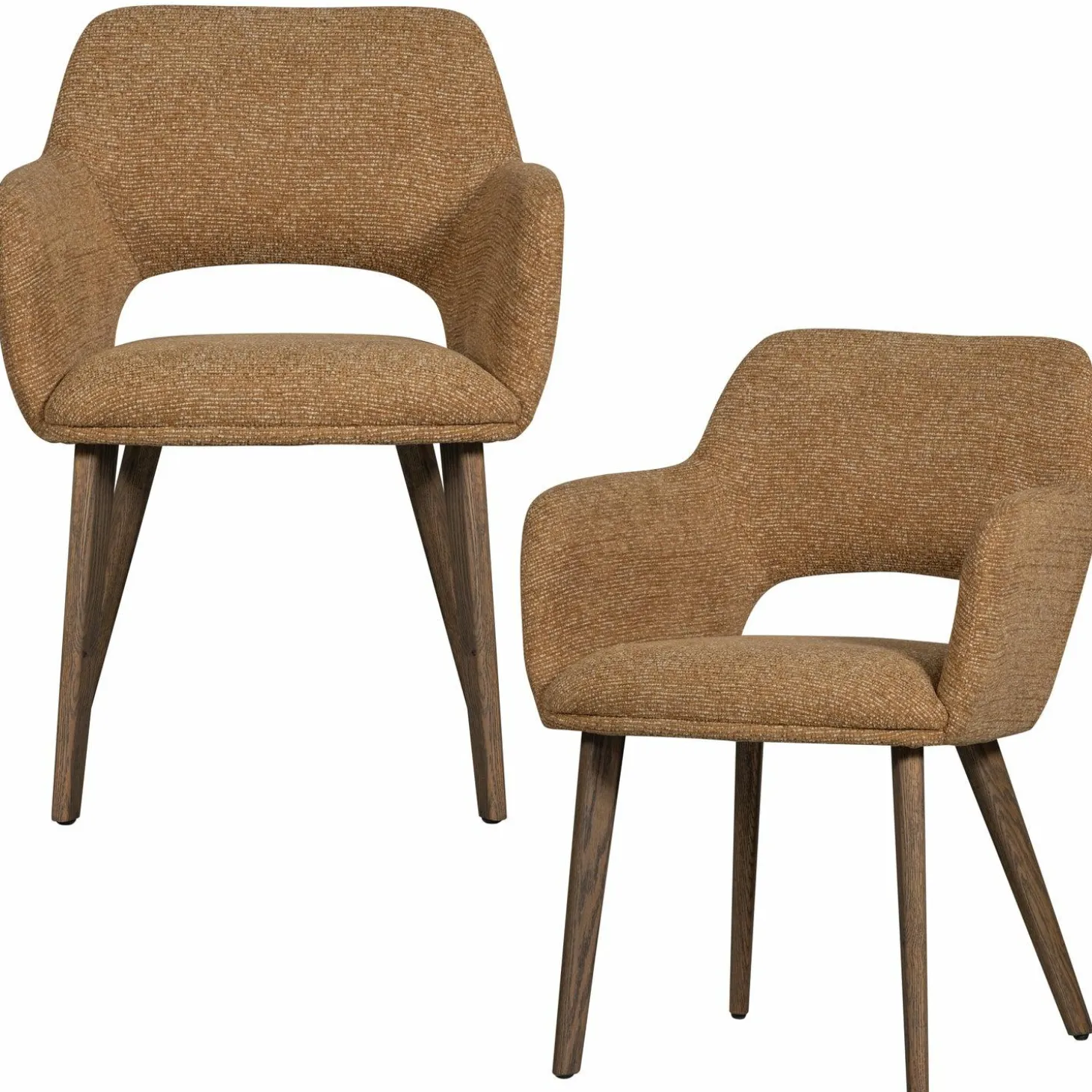 Eetkamerstoel Murat Bruin onderstel - Geel/Bruin - Loft24.nl