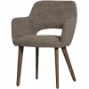 Eetkamerstoel Murat Bruin onderstel - Taupe/Bruin - Loft24.nl