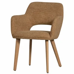 Eetkamerstoel Murat Naturel onderstel - Geel/Bruin - Loft24.nl