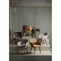 Eetkamerstoel Murat Naturel onderstel - Geel/Bruin - Loft24.nl