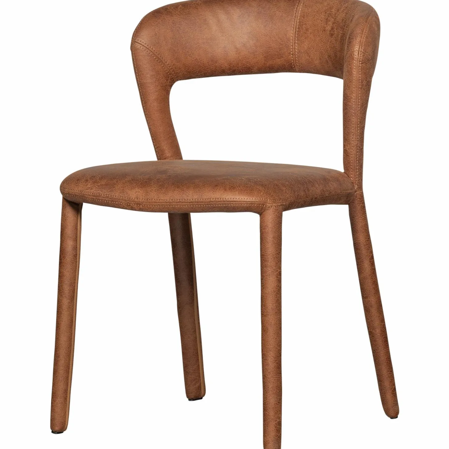 Eetkamerstoel Noble Lederlook - Cognac - Loft24.nl