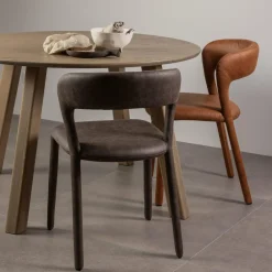 Eetkamerstoel Noble Lederlook - Cognac - Loft24.nl
