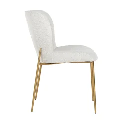 Eetkamerstoel Odessa Bouclé kleur Wit - Loft24.nl