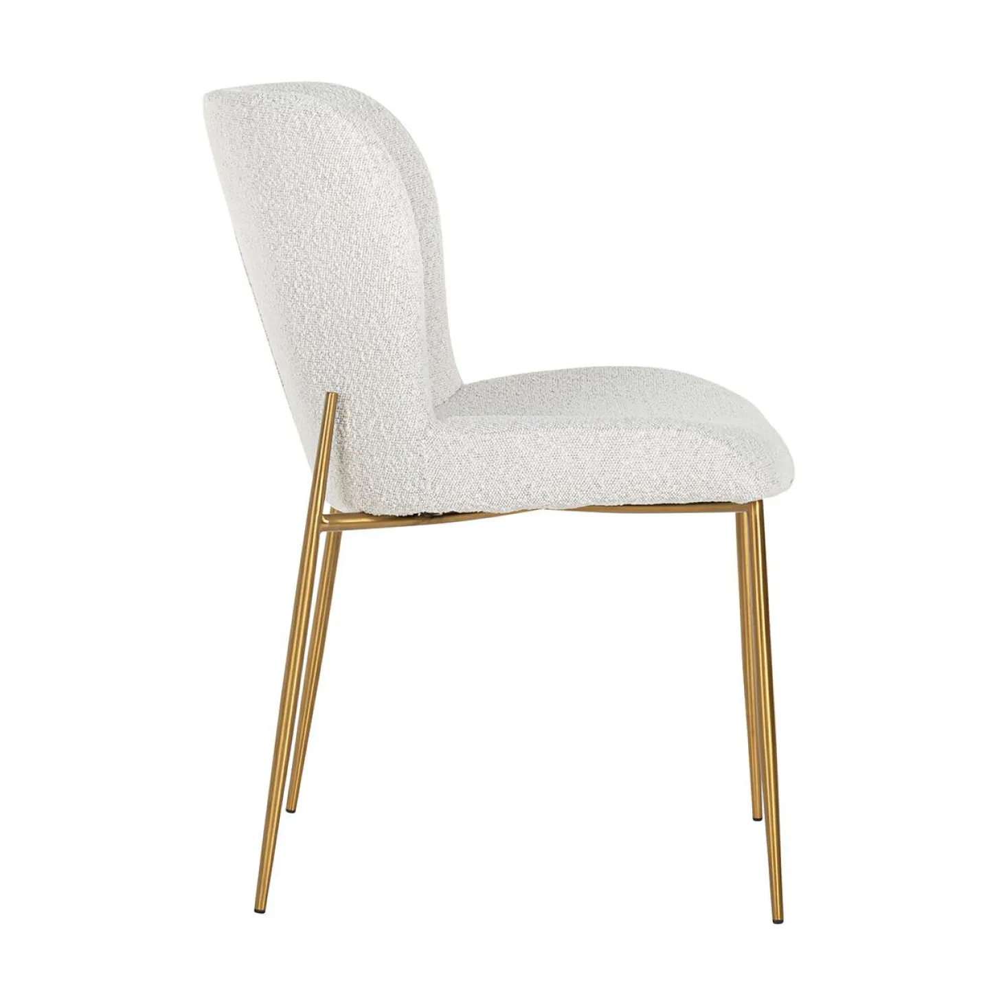 Eetkamerstoel Odessa Bouclé kleur Wit - Loft24.nl