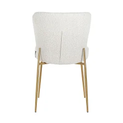 Eetkamerstoel Odessa Bouclé kleur Wit - Loft24.nl