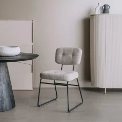 Eetkamerstoel Padola Bouclé - Zand - Loft24.nl