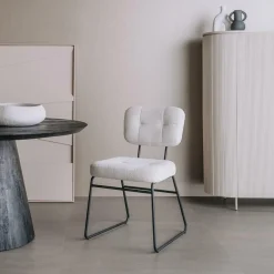 Eetkamerstoel Padola Bouclé - Naturel - Loft24.nl