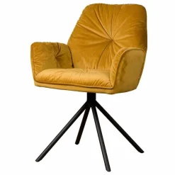 Eetkamerstoel Palma met armleuning - Geel - Loft24.nl
