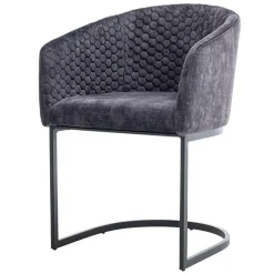 Eetkamerstoel Pellaro Velvet - Donkergrijs - Loft24.nl