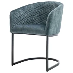 Eetkamerstoel Pellaro Velvet - Blauw - Loft24.nl