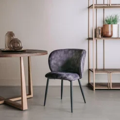 Eetkamerstoel Perano Velvet - Donkergrijs - Loft24.nl