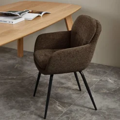 Eetkamerstoel Runa Chenille - Warm Bruin - Loft24.nl