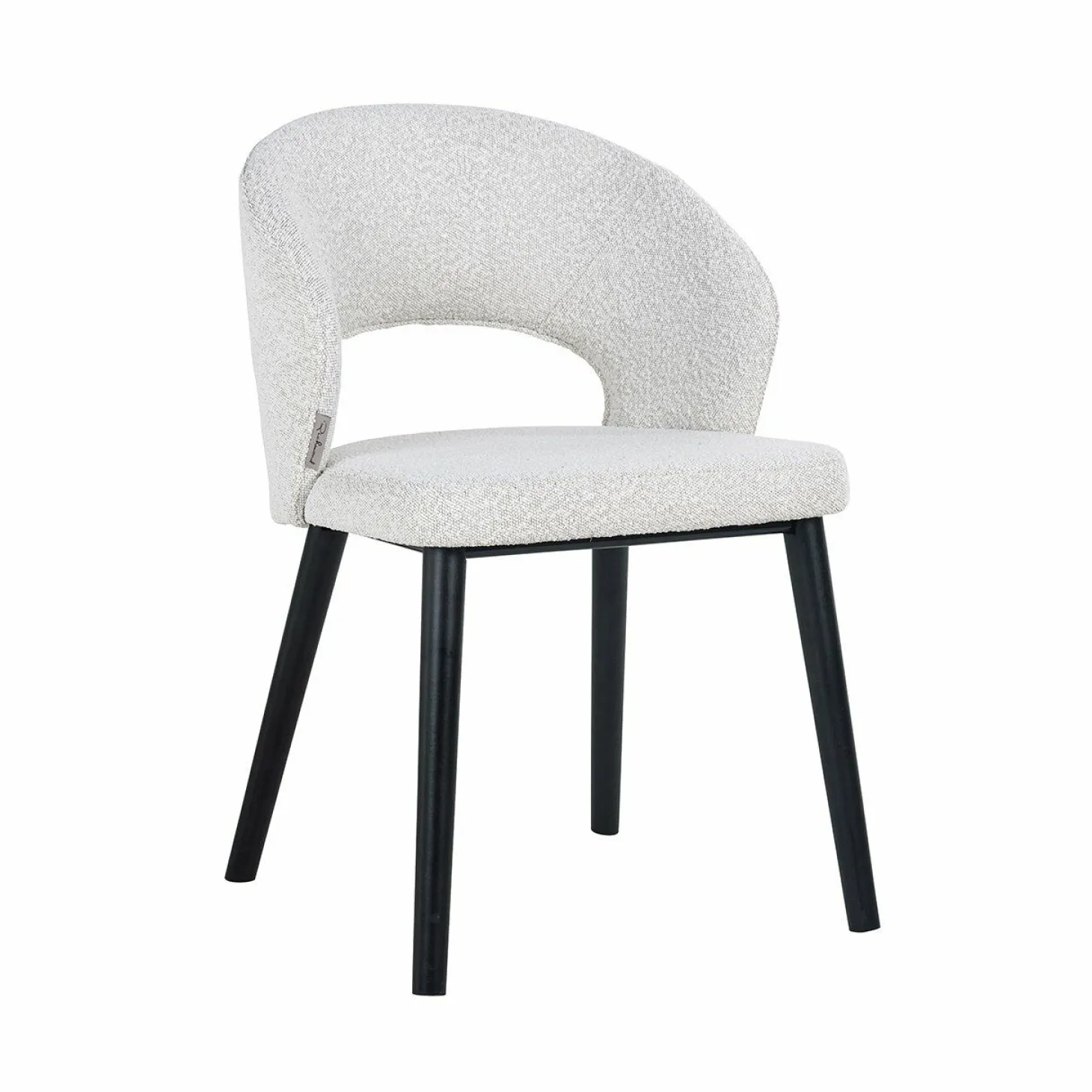 Eetkamerstoel Savoy Bouclé kleur Wit - Loft24.nl