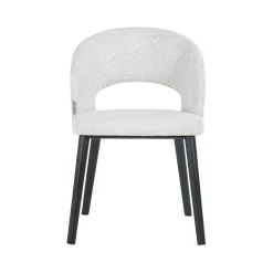 Eetkamerstoel Savoy Bouclé kleur Wit - Loft24.nl