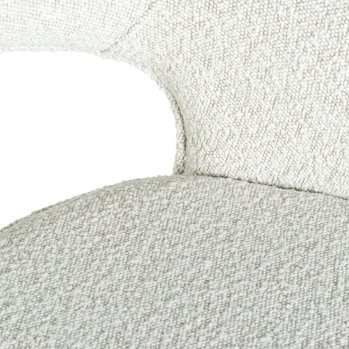 Eetkamerstoel Savoy Bouclé kleur Wit - Loft24.nl