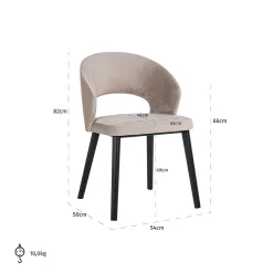 Eetkamerstoel Savoy Velvet kleur Khaki - Loft24.nl