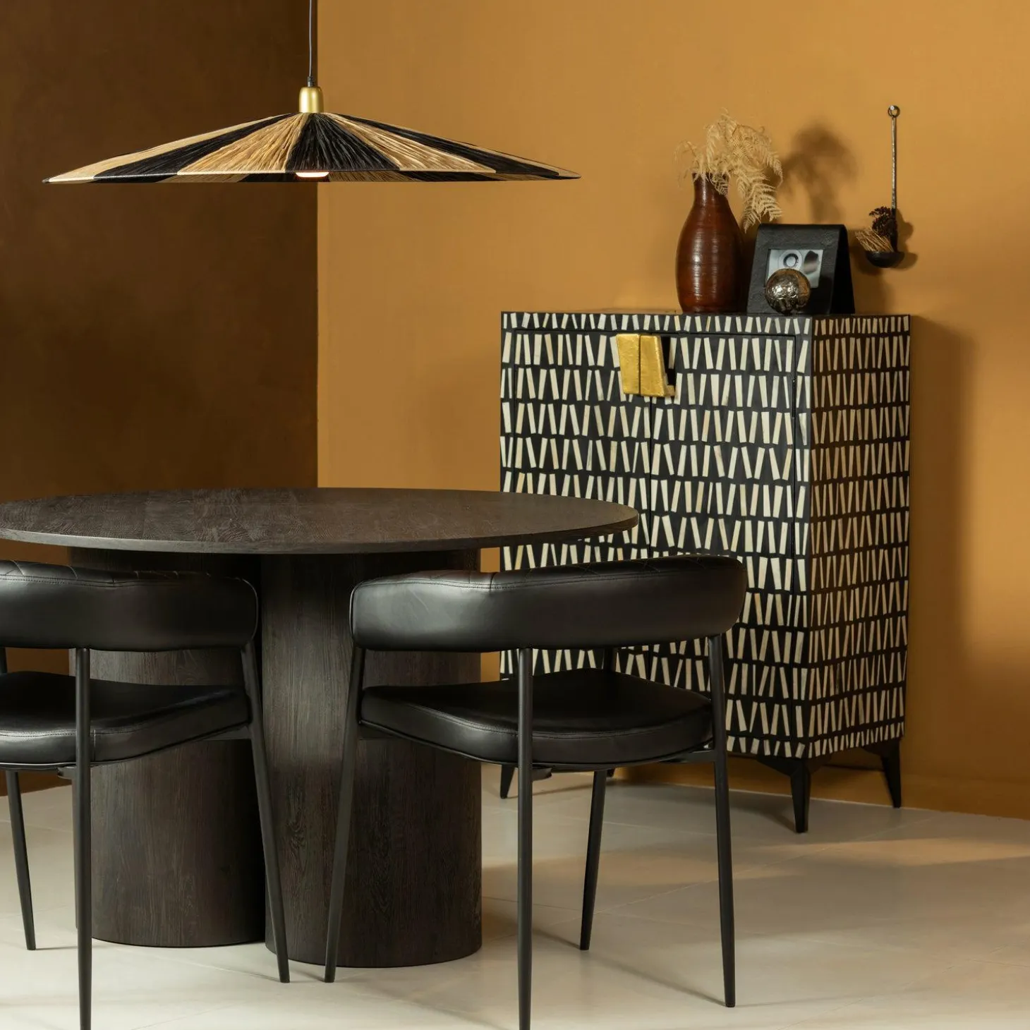 Eetkamerstoel Sev PU Leer - Zwart - Loft24.nl