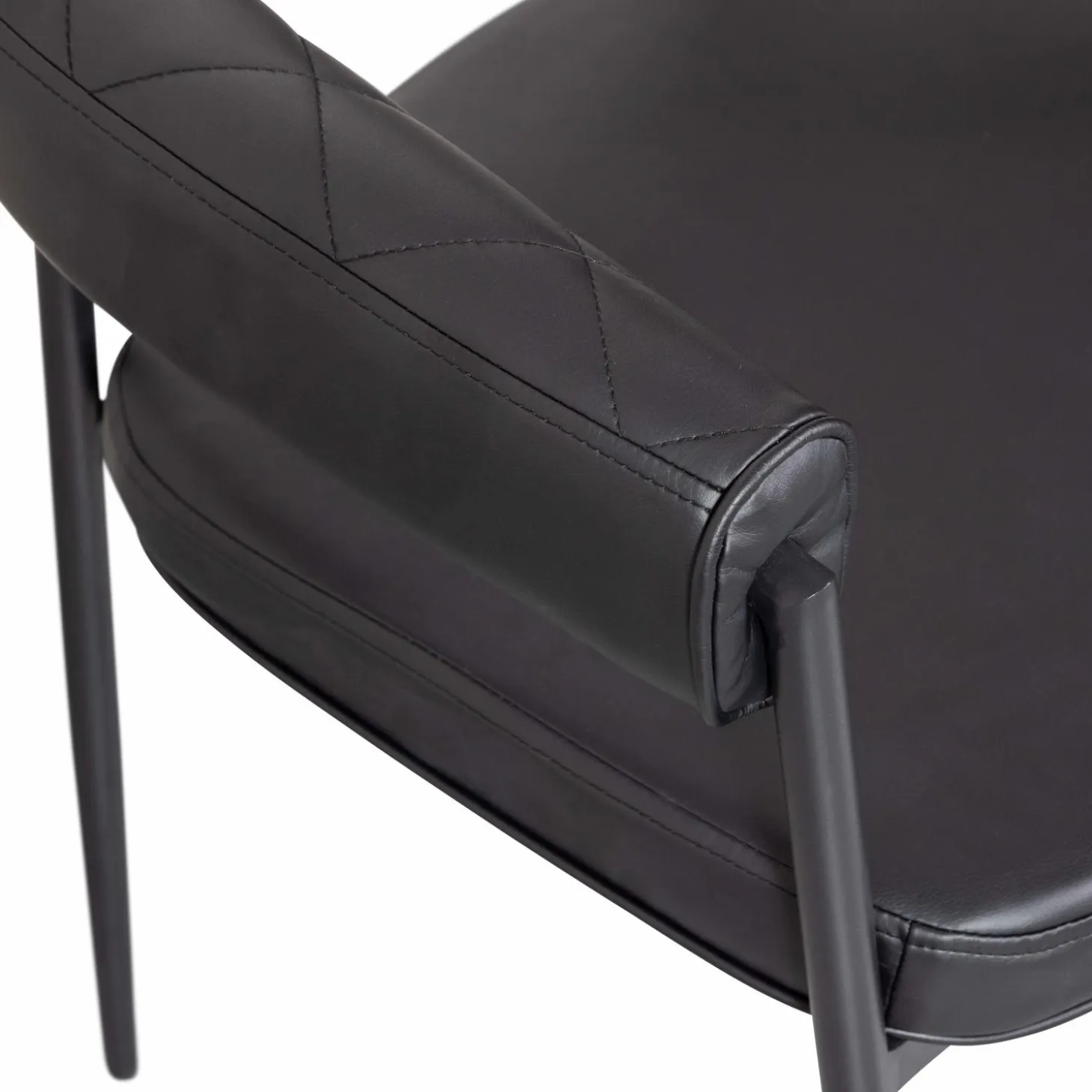 Eetkamerstoel Sev PU Leer - Zwart - Loft24.nl