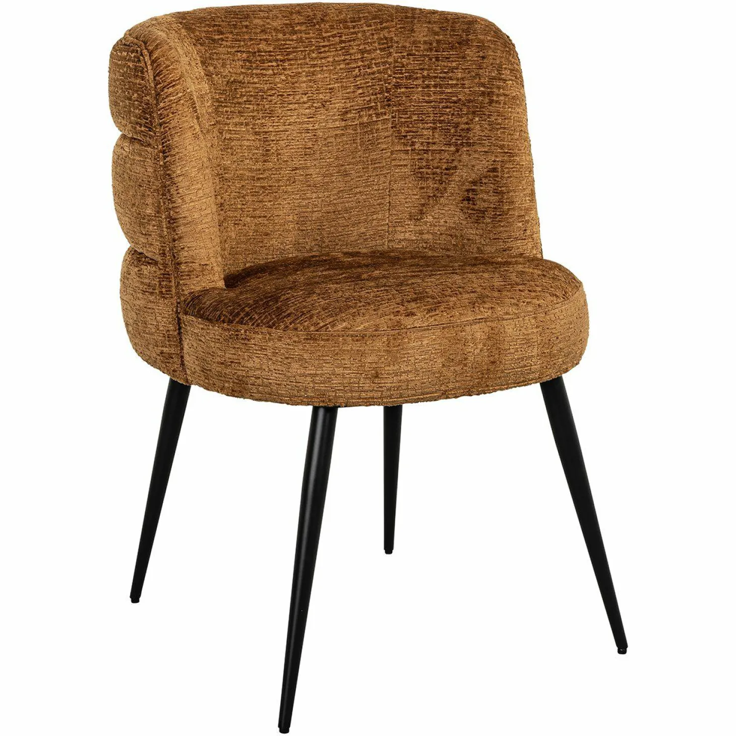 Eetkamerstoel Stella Chenille kleur Cognac - Loft24.nl