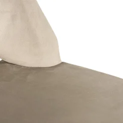 Eetkamerstoel Tabitha Velvet en stof kleur Khaki/Naturel - Loft24.nl