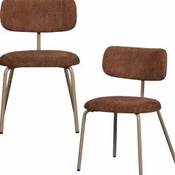 Eetkamerstoel Travis Geweven stof - Bruin - Loft24.nl