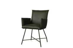 Eetkamerstoel Trofa met armleuning - Groen - Loft24.nl