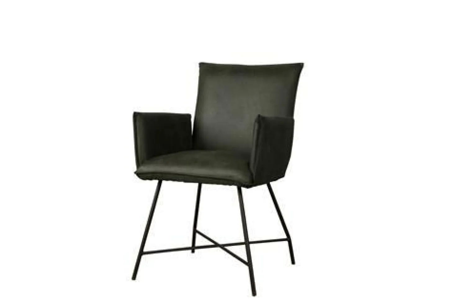 Eetkamerstoel Trofa met armleuning - Groen - Loft24.nl