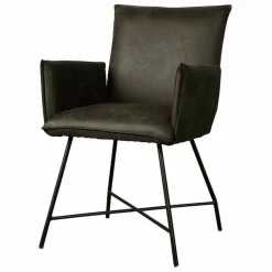 Eetkamerstoel Trofa met armleuning - Groen - Loft24.nl