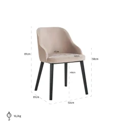 Eetkamerstoel Twiggy Velvet kleur Khaki - Loft24.nl