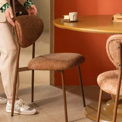 Eetkamerstoel Valor Geweven stof - Bruin - Loft24.nl