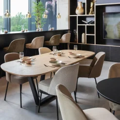 Eetkamerstoel Vogue Bouclé - Nougat - Loft24.nl