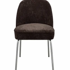 Eetkamerstoel Vogue 3D Chenillemet chrome poot - Donkerbruin - Loft24.nl