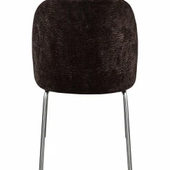 Eetkamerstoel Vogue 3D Chenillemet chrome poot - Donkerbruin - Loft24.nl