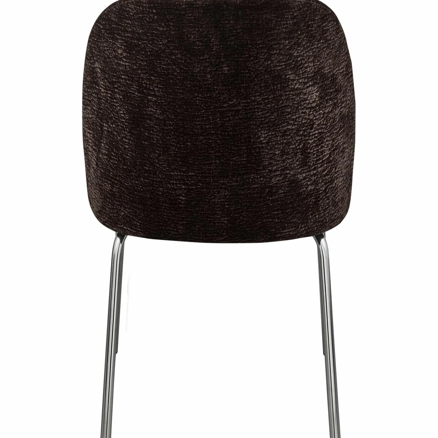 Eetkamerstoel Vogue 3D Chenillemet chrome poot - Donkerbruin - Loft24.nl