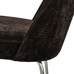 Eetkamerstoel Vogue 3D Chenillemet chrome poot - Donkerbruin - Loft24.nl
