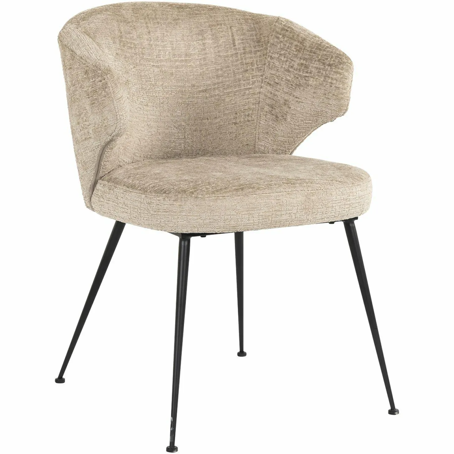 Eetkamerstoel Xandra Chenille kleur Desert - Loft24.nl