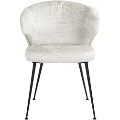 Eetkamerstoel Xandra Chenille kleur Crème - Loft24.nl