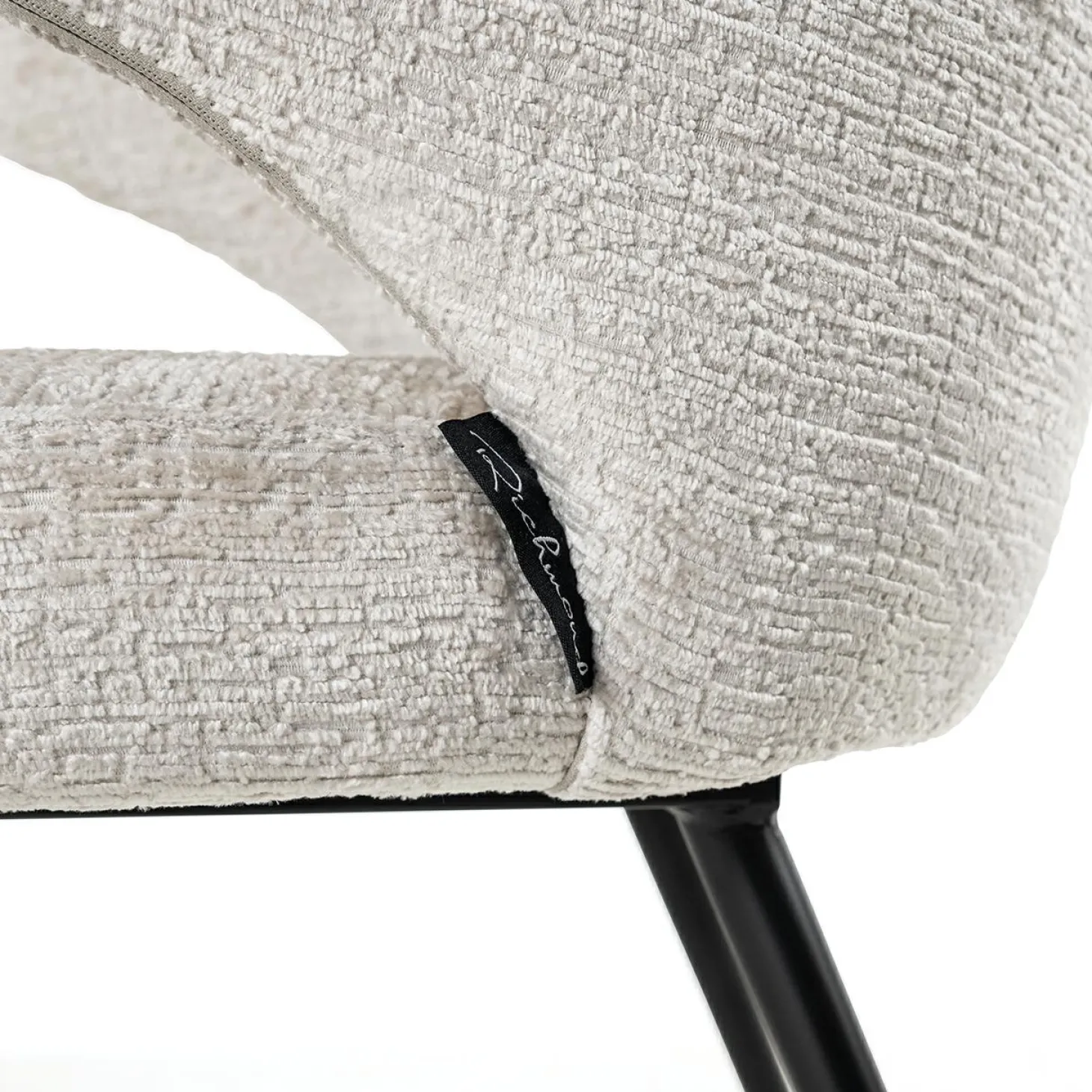 Eetkamerstoel Xandra Chenille kleur Crème - Loft24.nl